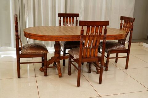 Teak Wood Dining Table 6 Chair At ₹ 50000/Set | Teak Wood Dining Table ... with regard to Teak Wood Dining Table With Matte Finish